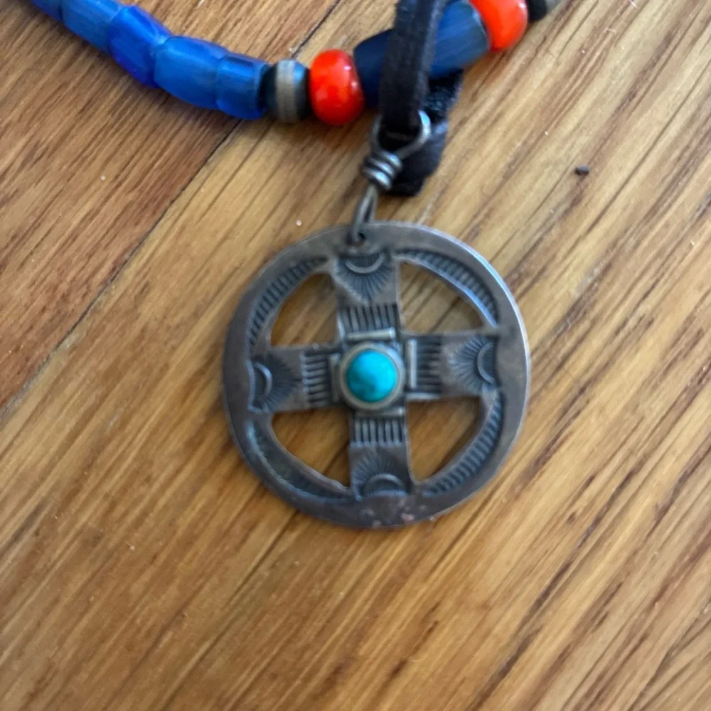 Peyote Bird lapis necklace with 925 silver - Picture 2 of 5